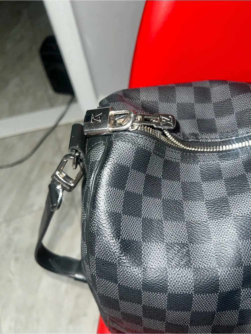 Louis Vuitton Damier Graphite Black & Gray Duffel Bag